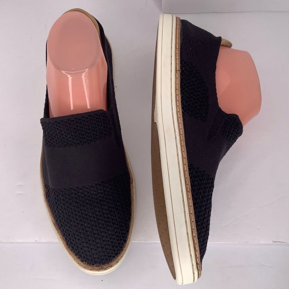 UGG Sammy Chevron Black Textile Knit Women's Slip On Boat Flats Sz 9 Casual
